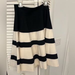 Black and white striped A line skirt